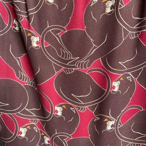 Marc Jacobs Brown and Red Panther Print Wrap Dress Size 8 - Picture 5 of 7